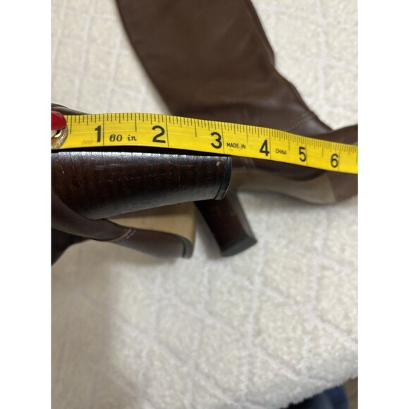 Vintage Authentic 70’s Women’s Brown Leather Knee High 3 Inch Heel Boots. 5 1/2 - Picture 16 of 16